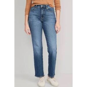 Old Navy O.G. Straight High Waist Medium Denim Wash Jeans Smooth-Secret Pockets